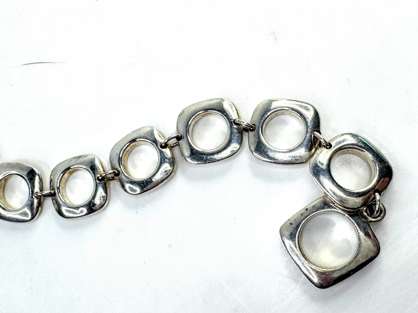 Vintage Tiffany & Co Sterling Silver Square Cushion Toggle Bracelet JR1636