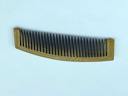 Art Deco Japanese Geisha Comb Kushi Kanzashi Gold Makie Floral embossed GS503
