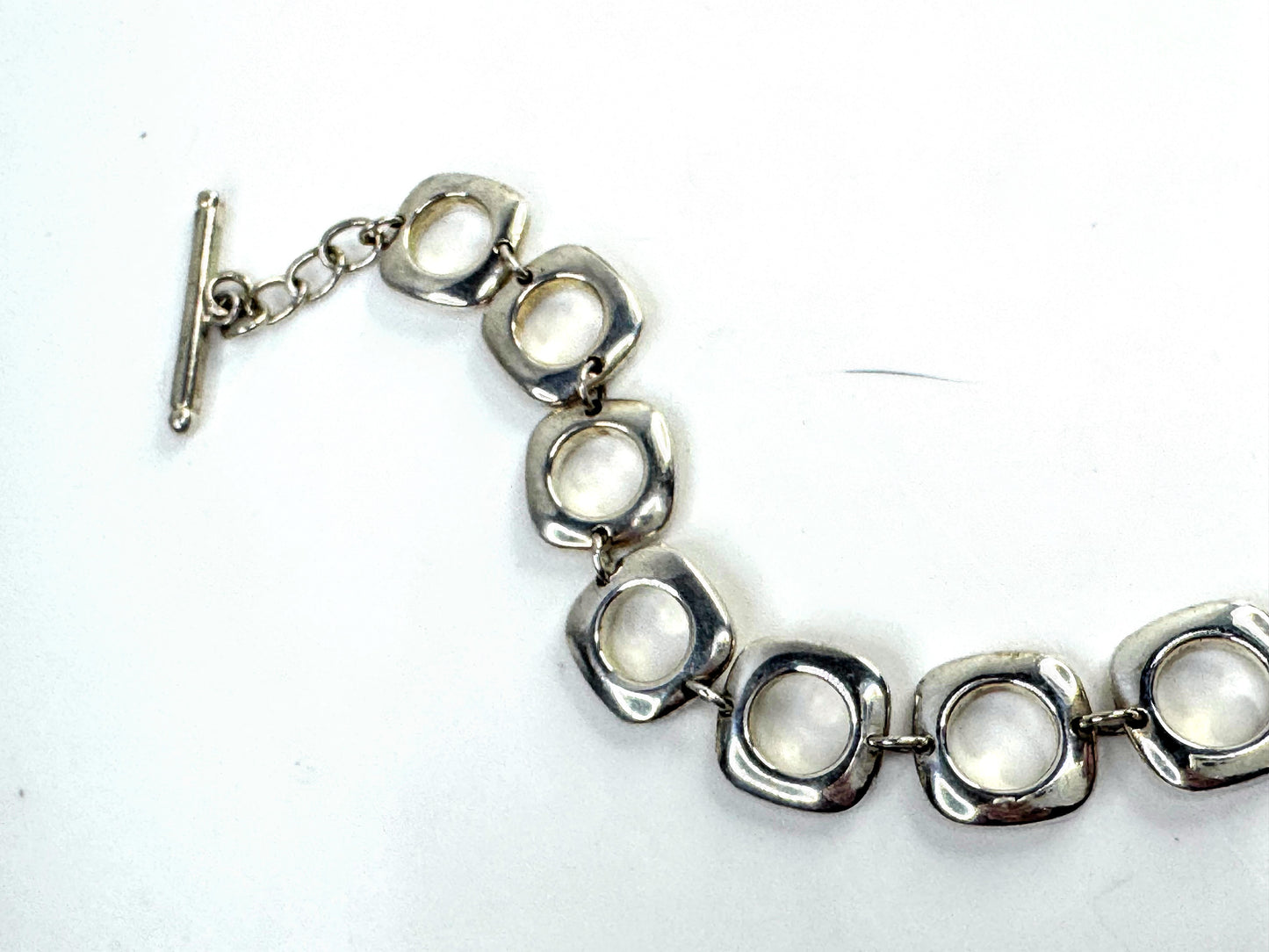 Vintage Tiffany & Co Sterling Silver Square Cushion Toggle Bracelet JR1636