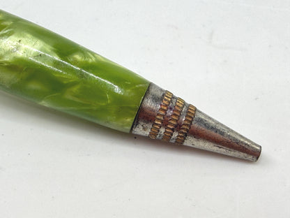 Vintage Click Aristocrat Green Marble Fountain Pen 14K Nib SS302
