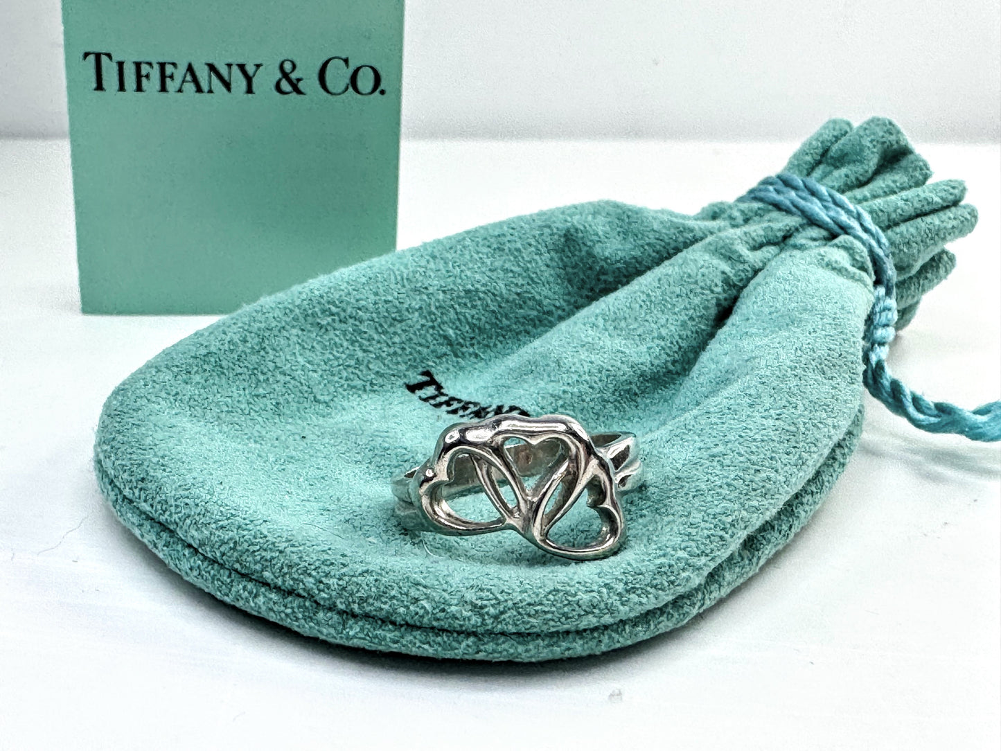 Vintage Tiffany & Co. Sterling Silver Elsa Peretti Open Heart Ring s6.5 JR1637