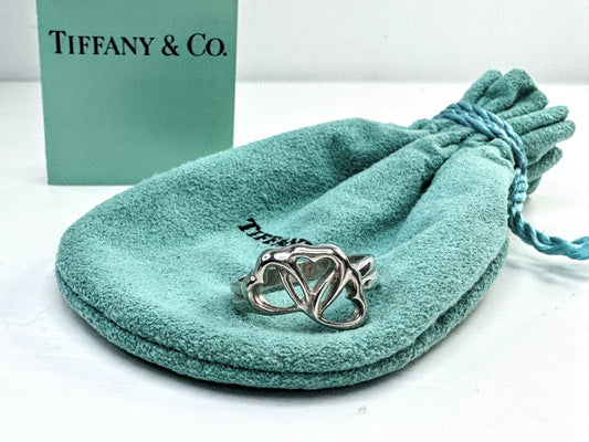 Vintage Tiffany & Co. Sterling Silver Elsa Peretti Open Heart Ring s6.5 JR1637
