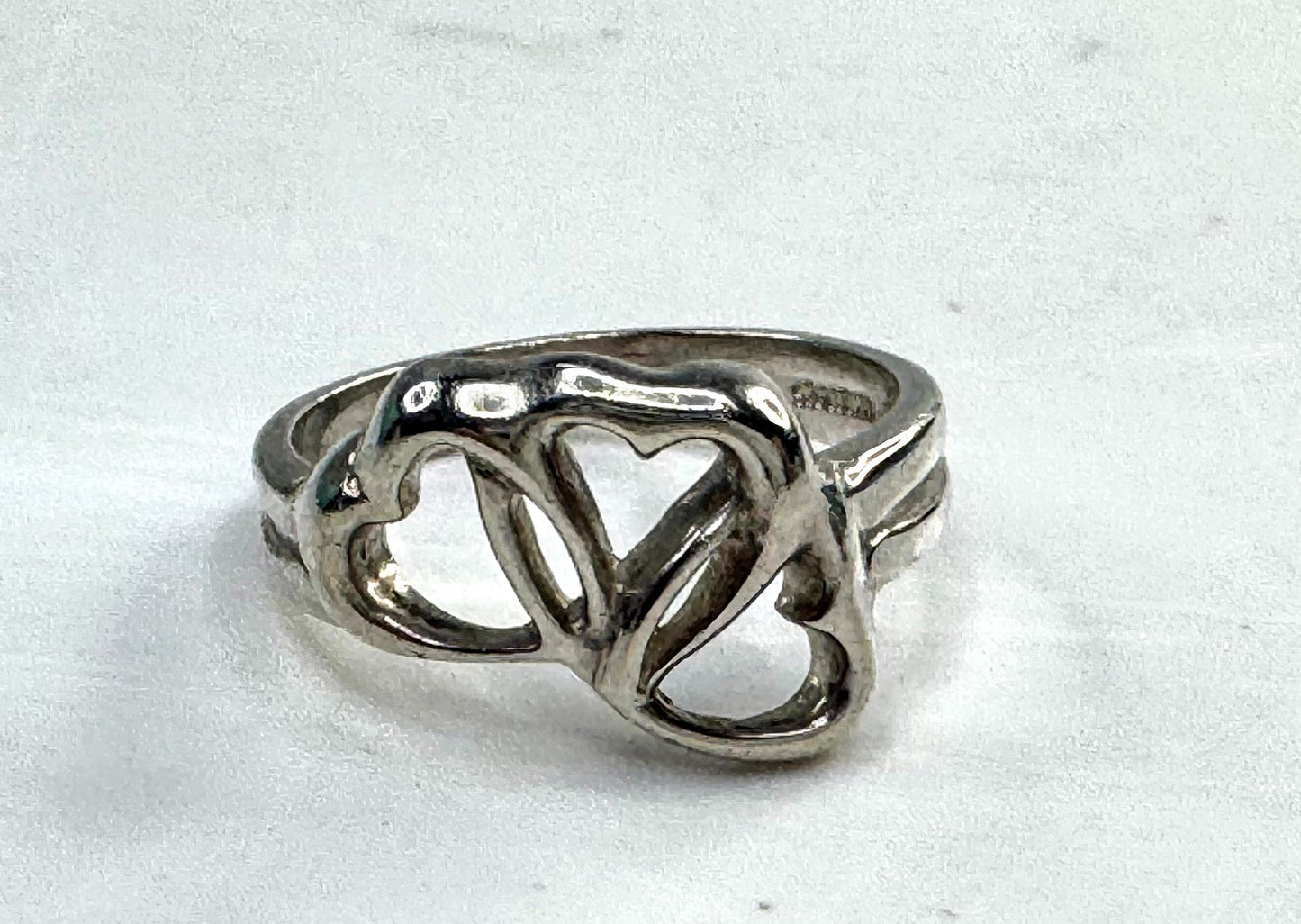 Vintage Tiffany & Co. Sterling Silver Elsa Peretti Open Heart Ring s6.5 JR1637