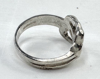 Vintage Tiffany & Co. Sterling Silver Elsa Peretti Open Heart Ring s6.5 JR1637