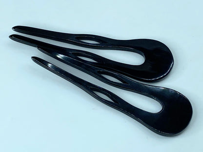 Ornate Japanese Kansashi Black MOP inlay Rhinestone Sakura Lacquered comb GS504