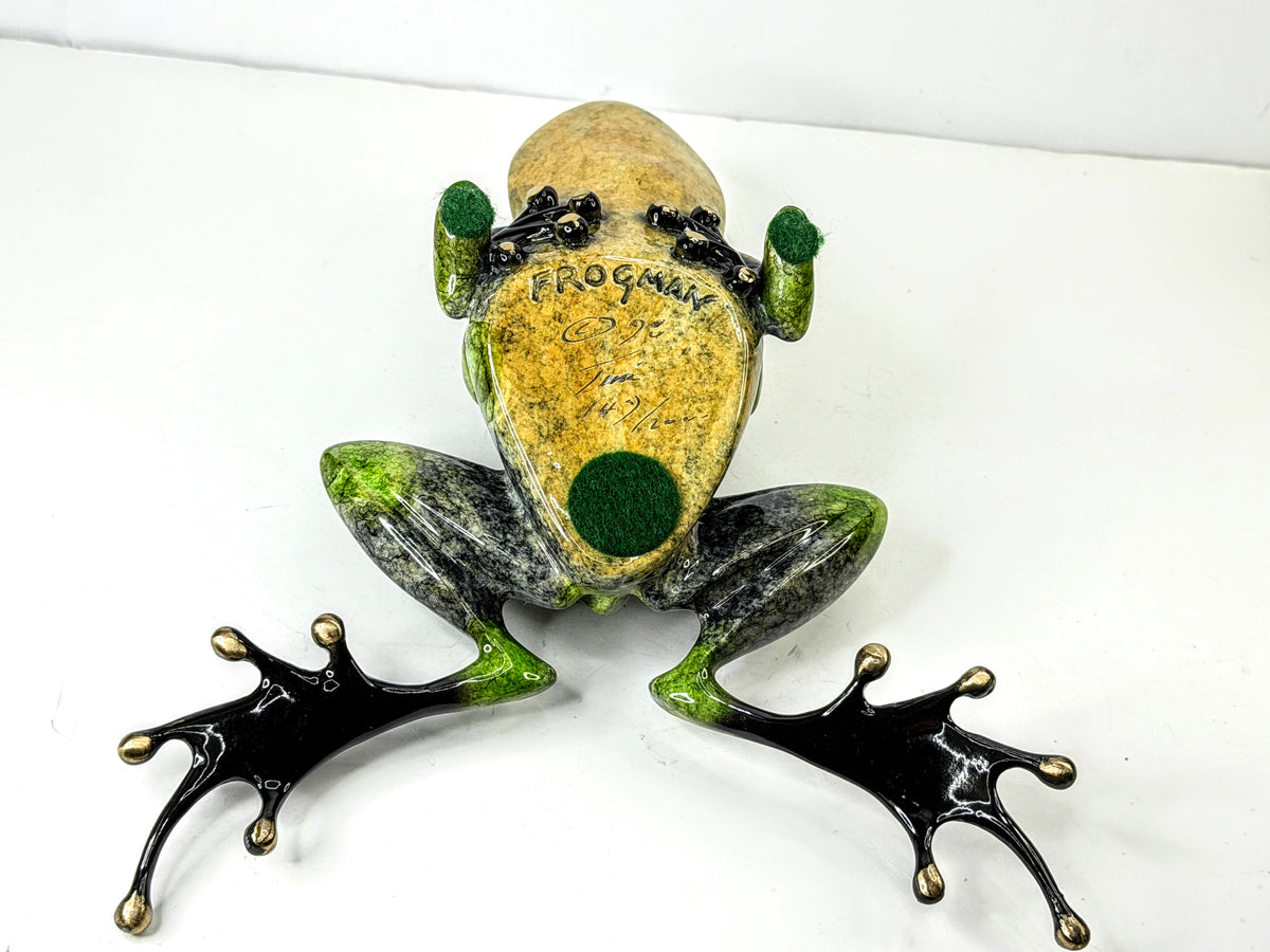 Tim Cotterill Frogman First Love Retired Bronze LE 149/2000 and Glass Base A1299