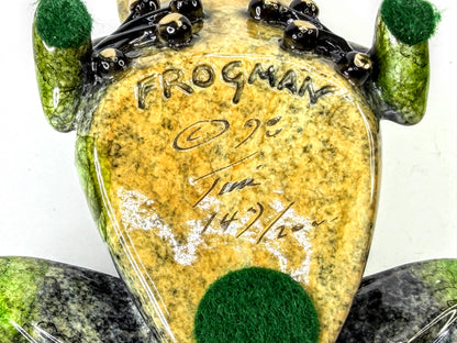 Tim Cotterill Frogman First Love Retired Bronze LE 149/2000 and Glass Base A1299
