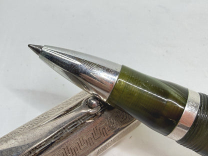 Vintage Montegrappa Privilege Deco Sterling Silver Ballpoint Pen SS301