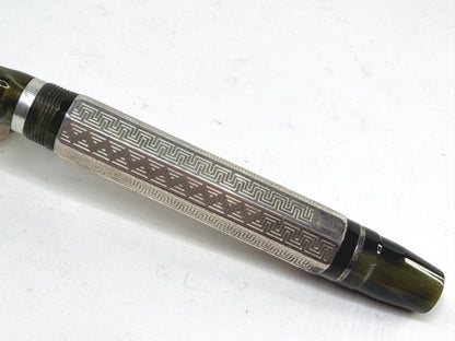 Vintage Montegrappa Privilege Deco Sterling Silver Ballpoint Pen SS301