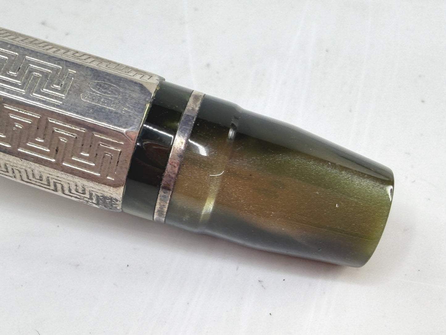 Vintage Montegrappa Privilege Deco Sterling Silver Ballpoint Pen SS301