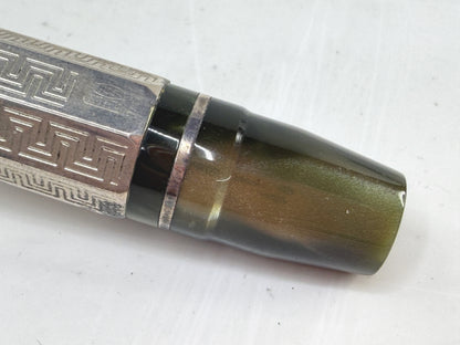 Vintage Montegrappa Privilege Deco Sterling Silver Ballpoint Pen SS301