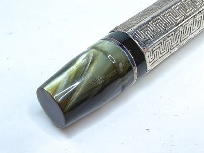 Vintage Montegrappa Privilege Deco Sterling Silver Ballpoint Pen SS301