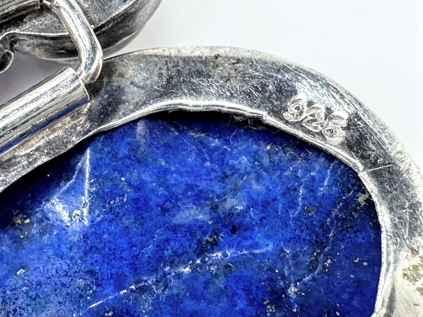 Rare Sterling Silver Lapis faceted & cabochon Amethyst Pearl Artisan Bracelet JR1641