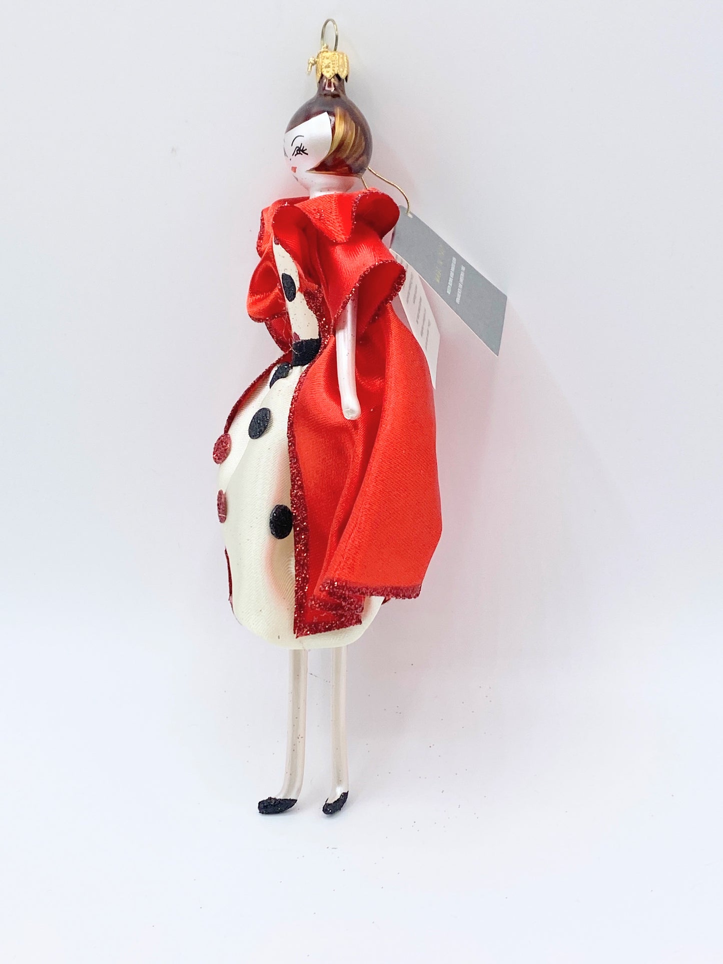 De Carlini Neiman Marcus Piper in Red Gown Christmas Ornament XN41