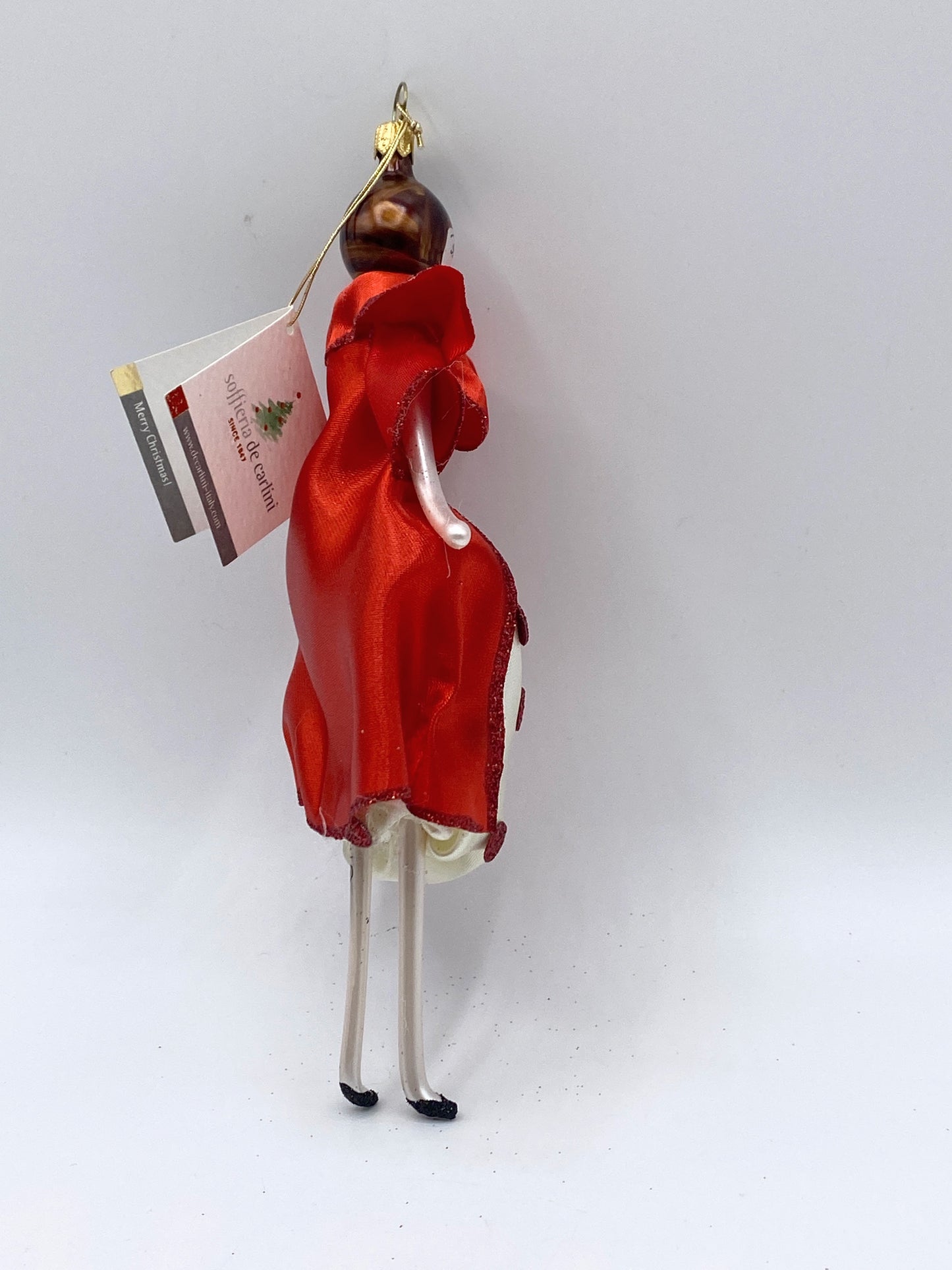 De Carlini Neiman Marcus Piper in Red Gown Christmas Ornament XN41