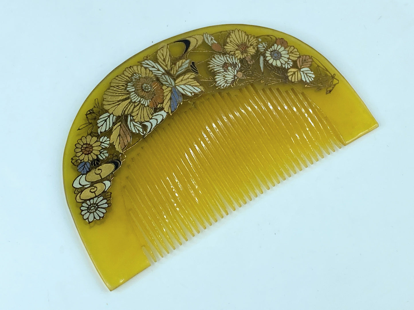 Japanese Decorated Gilt, Resinous, Kushi (Comb) & Kogai (HairStick) GS508
