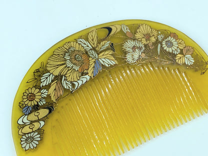 Japanese Decorated Gilt, Resinous, Kushi (Comb) & Kogai (HairStick) GS508