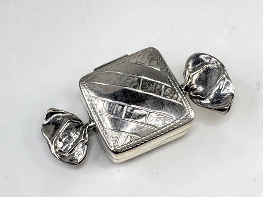 Vintage Sterling Silver Wrapped Candy Novelty Pill Trinket Box 14.2g SS351