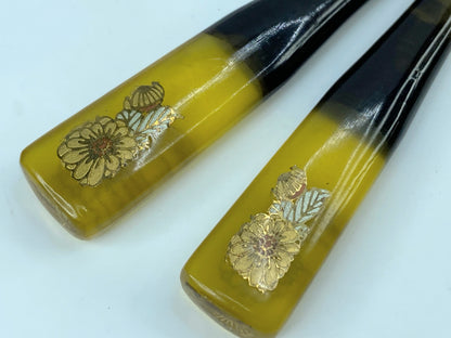 Japanese Decorated Gilt, Resinous, Kushi (Comb) & Kogai (HairStick) GS508