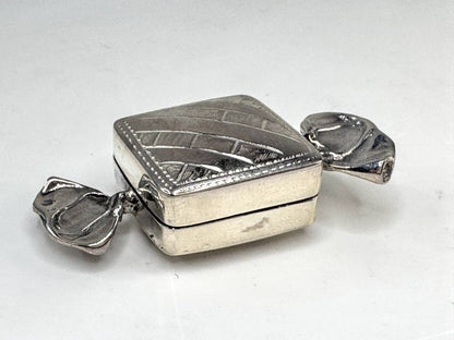 Vintage Sterling Silver Wrapped Candy Novelty Pill Trinket Box 14.2g SS351