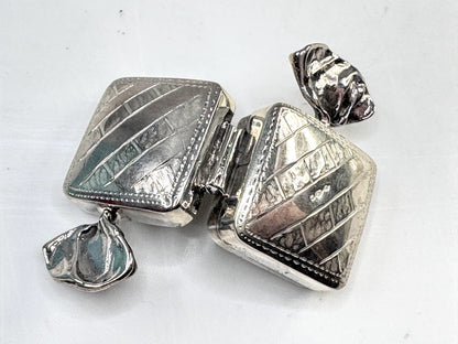 Vintage Sterling Silver Wrapped Candy Novelty Pill Trinket Box 14.2g SS351