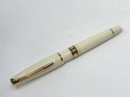 Vintage Waterman Charleston Ivory Gold Trim Fountain Pen 18K Nib SS270