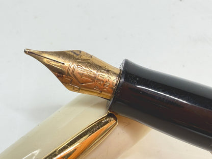 Vintage Waterman Charleston Ivory Gold Trim Fountain Pen 18K Nib SS270