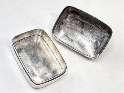 Vintage Sterling Silver Cat Finial Trinket Pill Box 36x25x20mm 13.0g SS353