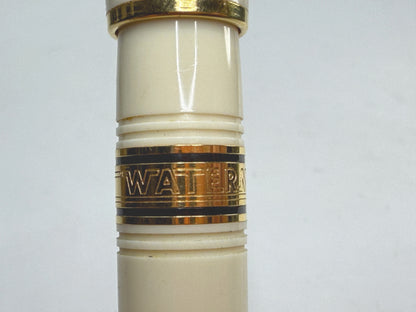 Vintage Waterman Charleston Ivory Gold Trim Fountain Pen 18K Nib SS270