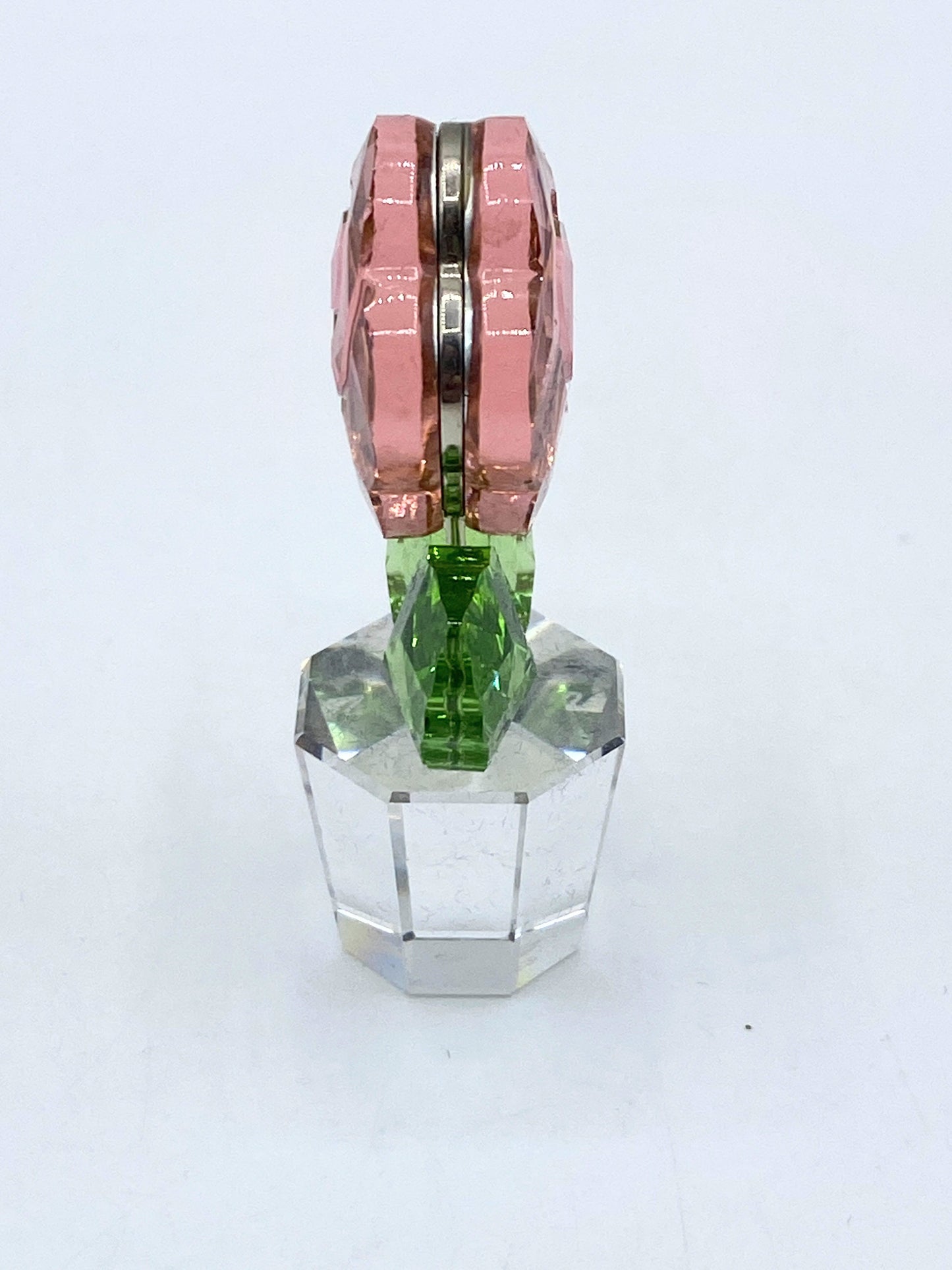 RARE Swarovski Crystal Happy Flower Medium Pink Rose 4”H Figurine 872197 S31