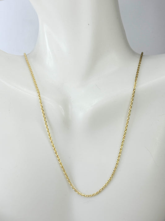 14K yellow gold 1.5mm Rope Spiga link necklace 18.0" 4.4g JR9474