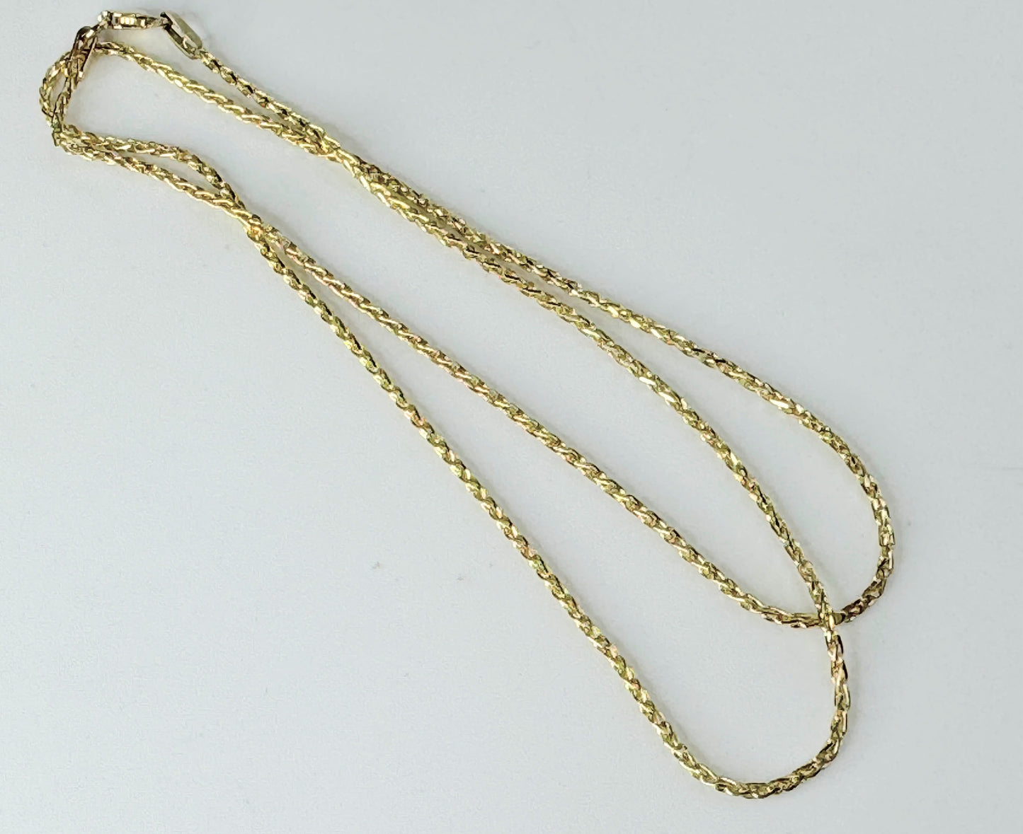 14K yellow gold 1.5mm Rope Spiga link necklace 18.0" 4.4g JR9474