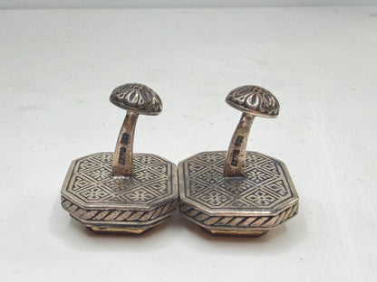 Vintage Sterling Carnelian Intaglio Cross Cufflinks Kunstang Gilt SS271