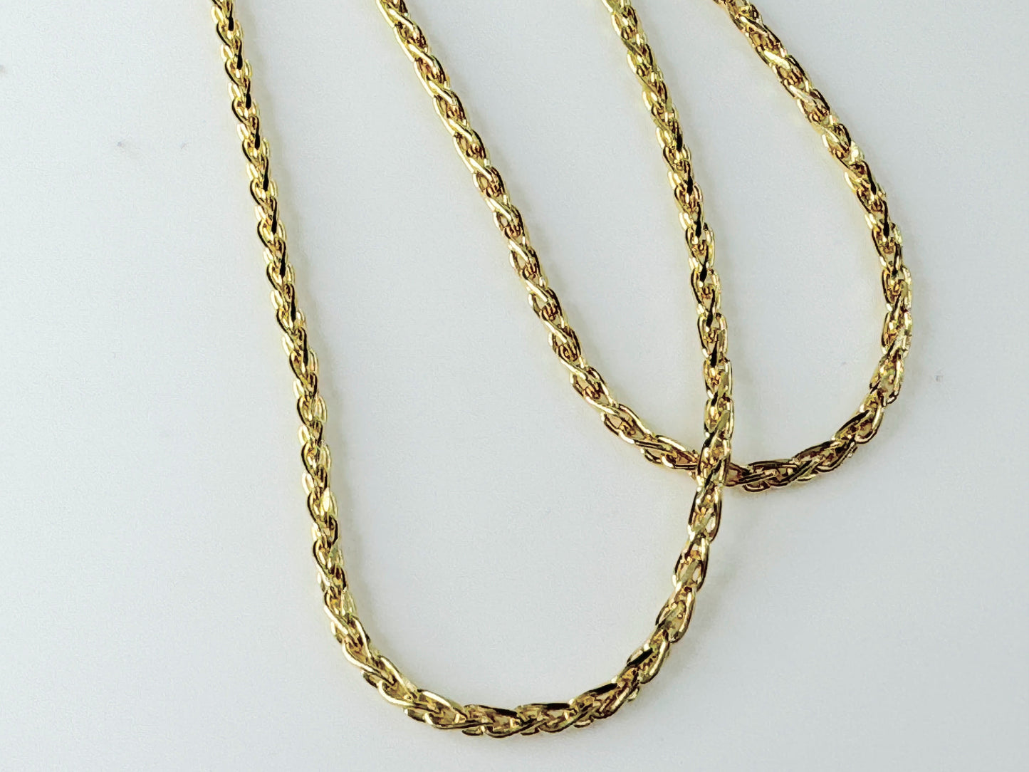 14K yellow gold 1.5mm Rope Spiga link necklace 18.0" 4.4g JR9474