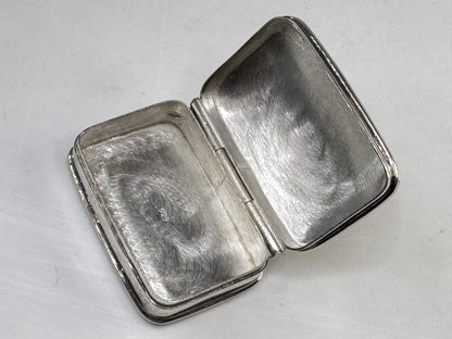 Vintage Sterling Silver Engine Turned Rectangular Pill Box 40x26x12mm 16g SS355
