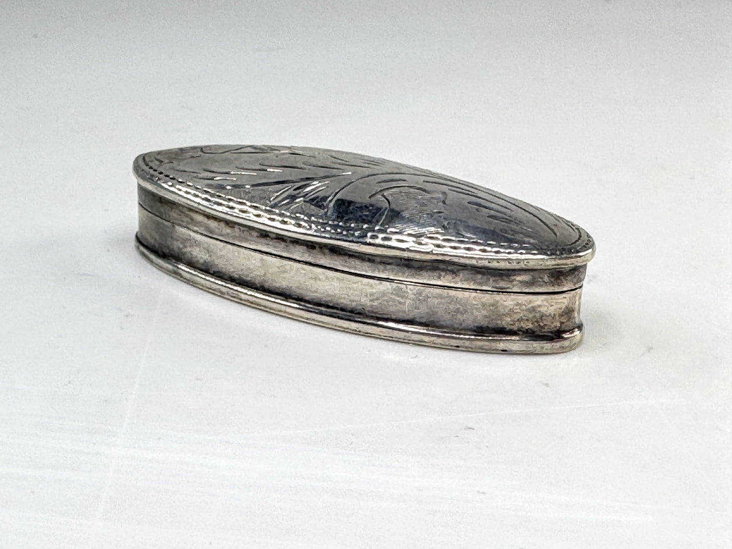Vintage Italian Sterling Silver Ancona Provincial Pill Box 13g 48x18mm SS356
