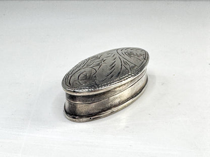 Vintage Italian Sterling Silver Ancona Provincial Pill Box 13g 48x18mm SS356