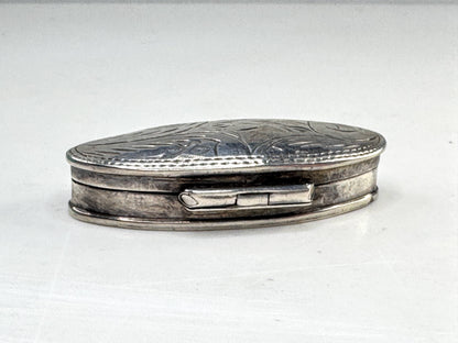 Vintage Italian Sterling Silver Ancona Provincial Pill Box 13g 48x18mm SS356