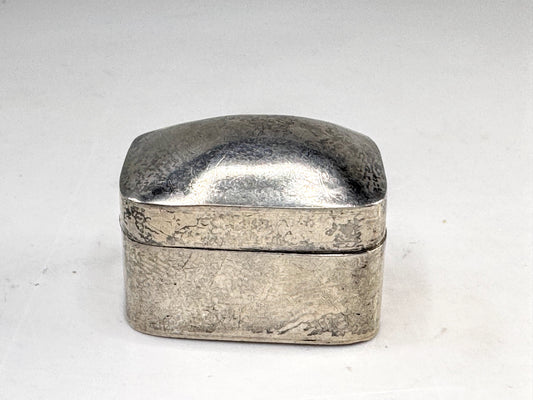 Vintage Sterling Silver Small Pebble Form Minimalist Trinket Box 14.8g  SS358