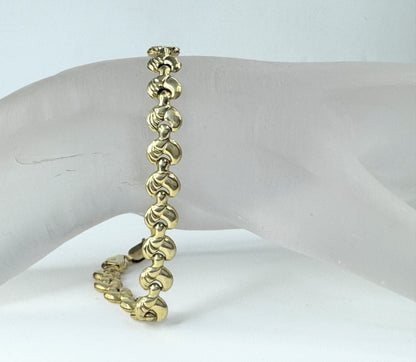 Italy 14k Yellow Gold Stampato Link Bracelet 7.6g 7.5" JR9479