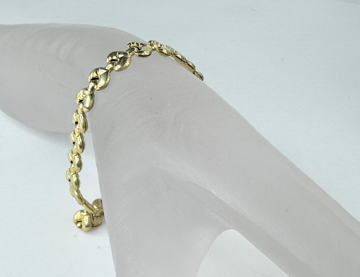 Italy 14k Yellow Gold Stampato Link Bracelet 7.6g 7.5" JR9479