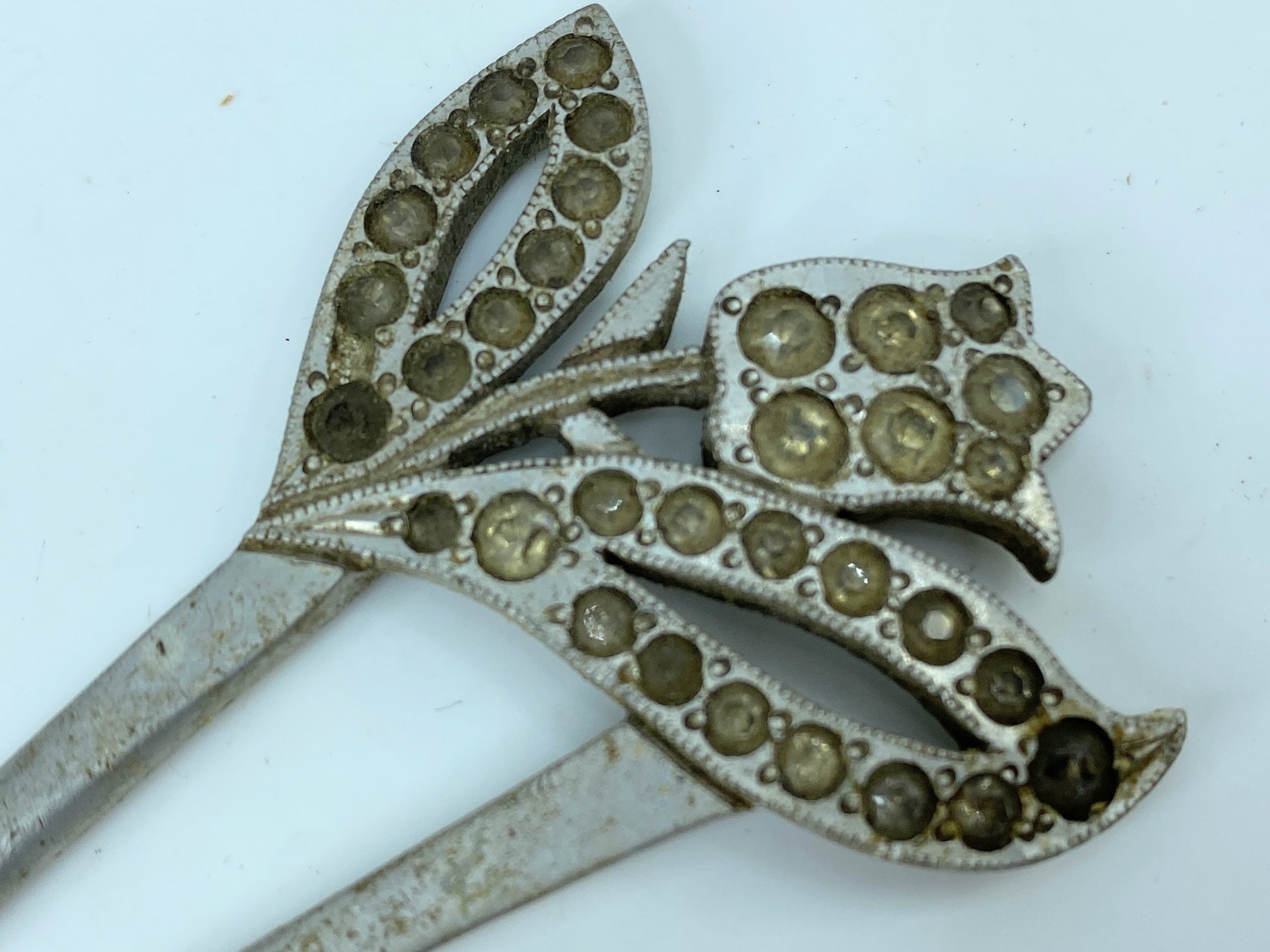 Kanzashi kimono Floral Hair stick Rhinestone Metalwork Art Nouveau GS514