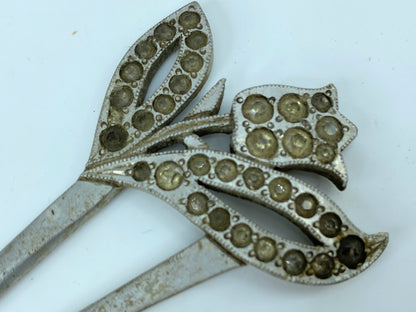 Kanzashi kimono Floral Hair stick Rhinestone Metalwork Art Nouveau GS514