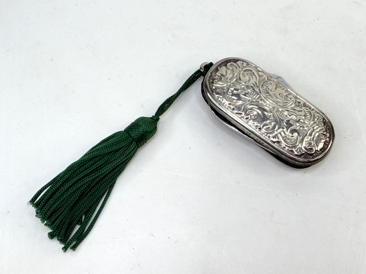 Vintage Italian Sterling Silver Pocket Knife Engraved 925 2in SS273