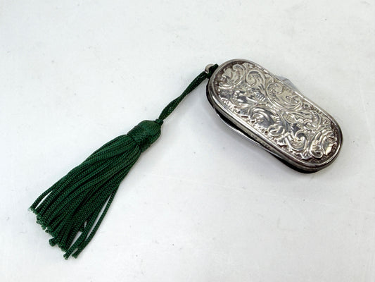 Vintage Italian Sterling Silver Pocket Knife Engraved 925 2in SS273