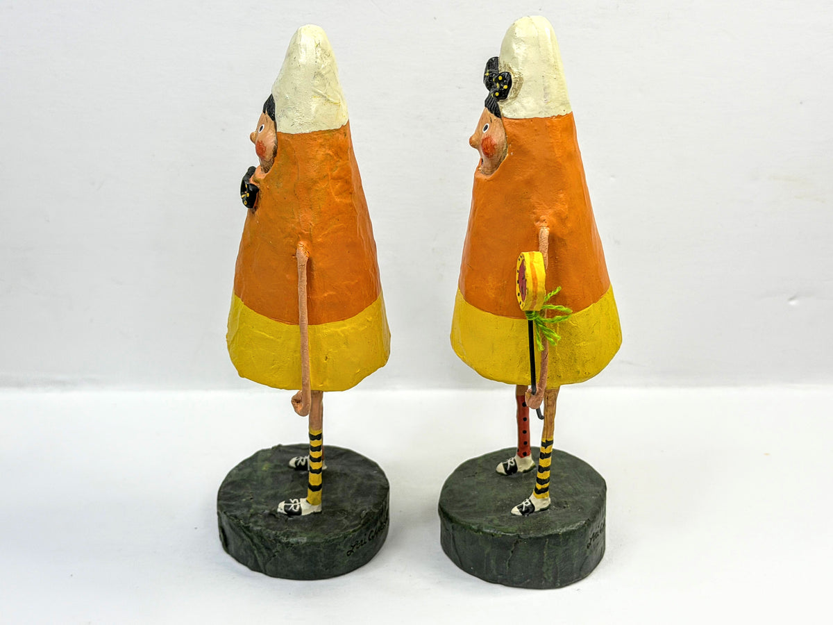 Lori Mitchell Corny & Candie Retired Halloween Candy Corn Pair Boxed A1314