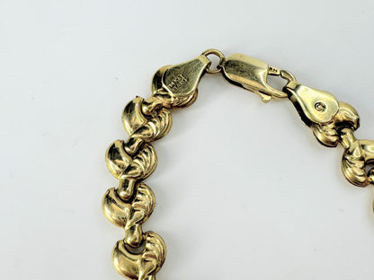 Italy 14k Yellow Gold Stampato Link Bracelet 7.6g 7.5" JR9479