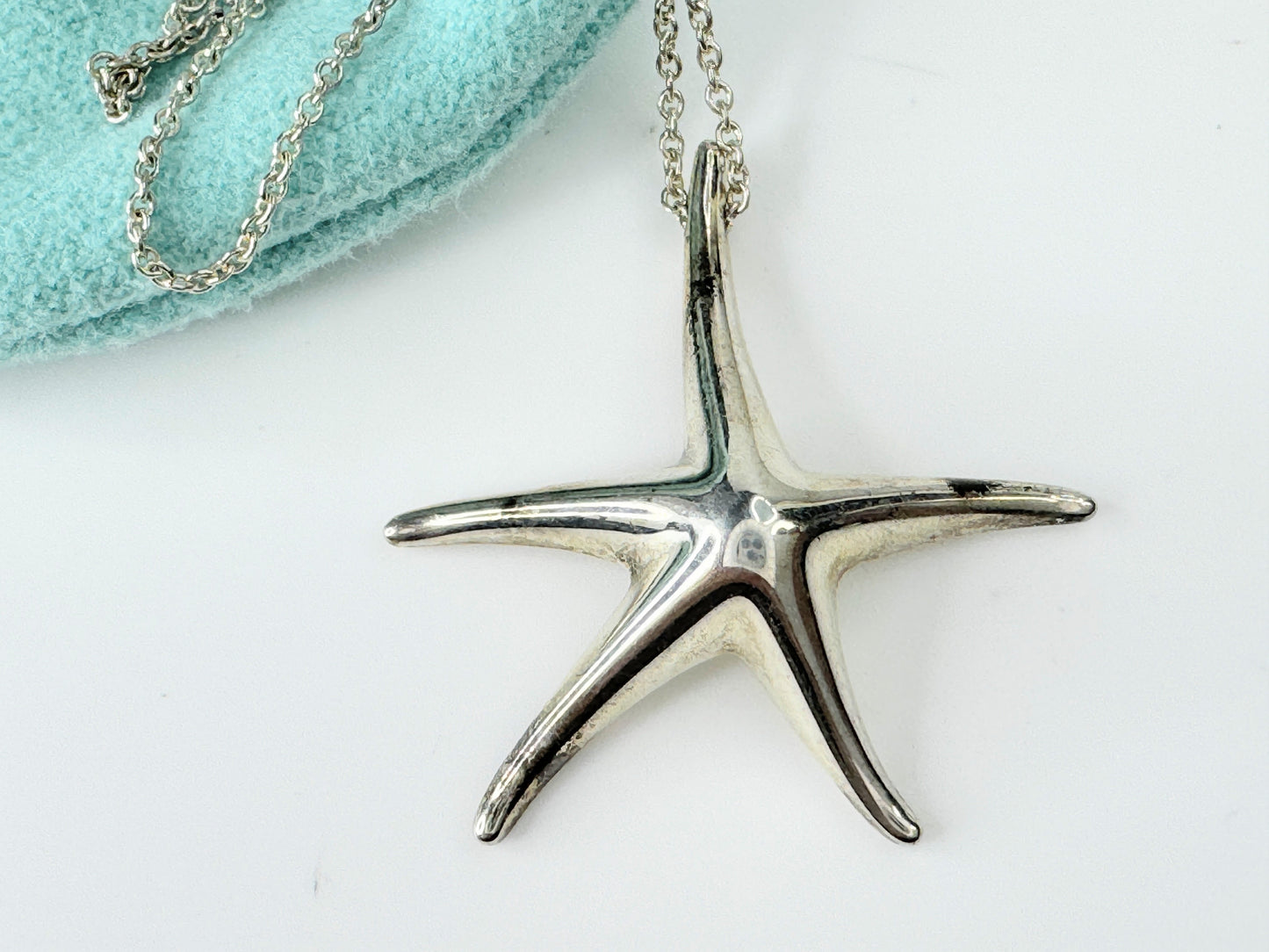 Tiffany & Co. 925 Silver Elsa Peretti Large 28mm Starfish Pendant JR9481