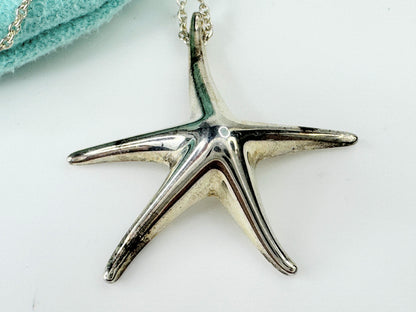 Tiffany & Co. 925 Silver Elsa Peretti Large 28mm Starfish Pendant JR9481