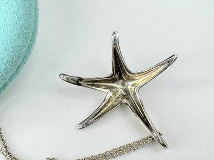 Tiffany & Co. 925 Silver Elsa Peretti Large 28mm Starfish Pendant JR9481